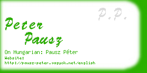 peter pausz business card